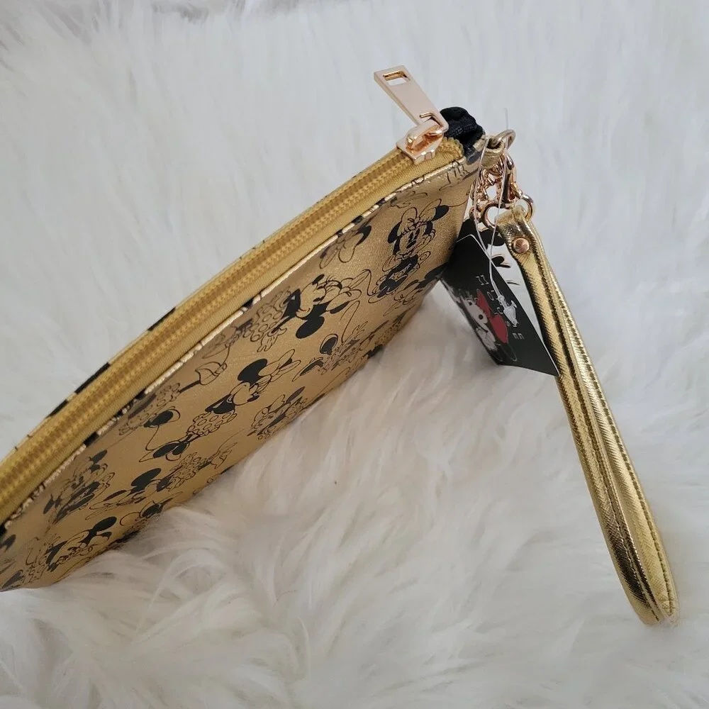 Disney Minnie Mouse Gold Metallic Wristlet